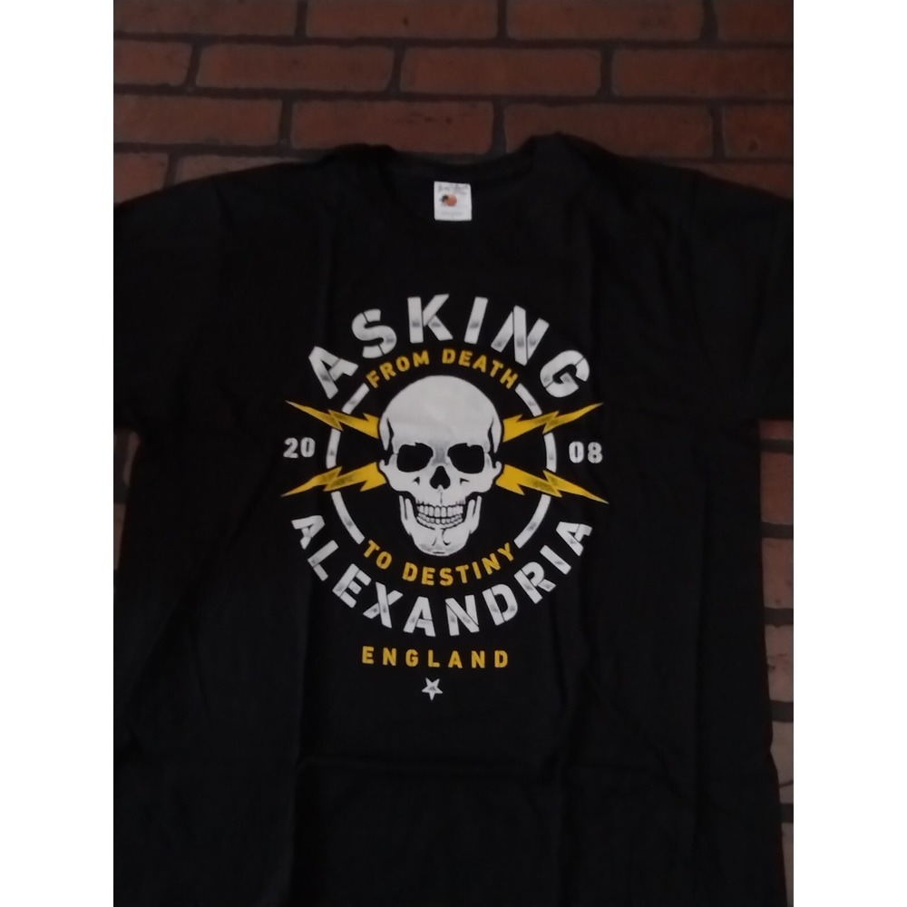 ASKING ALEXANDRIA- From Death‎ to Destiny Skull Bolts Shirt ~Never Worn~ L
